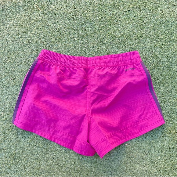 Adidas Women's Magenta Pacer 3-Stripes Woven Shorts XS new with tags activewear - Picture 4 of 7